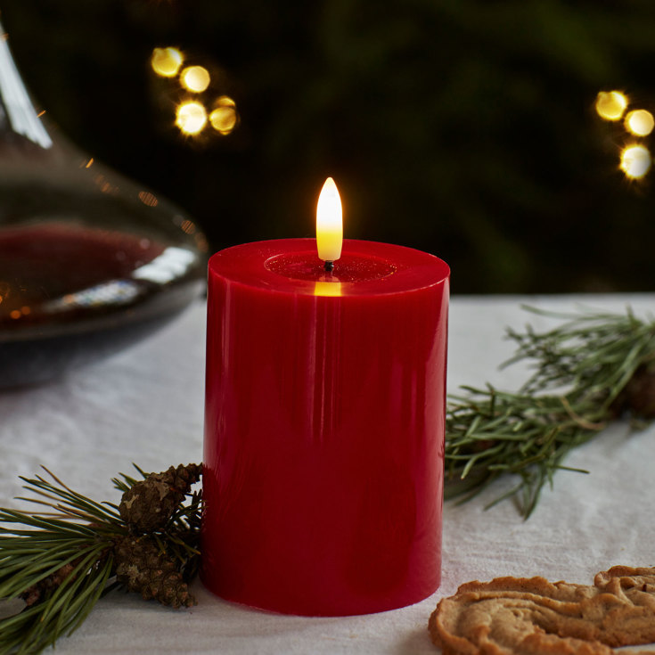 Sirius Sille LED blokklys, batteri, rød, H10 cm