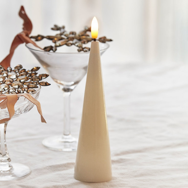 Sirius Sille kjegle LED blokklys, batteri, off-white, H17 cm