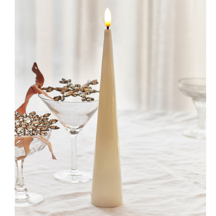 Sirius Sille kjegle LED blokklys, batteri, off-white, H26 cm