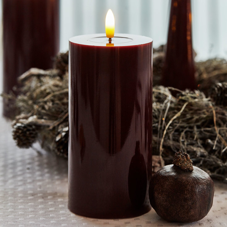 Sirius Sille LED blokklys, batteri, bordeaux, H15 cm