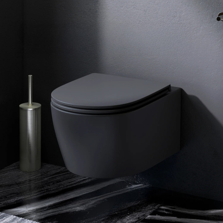 AM.PM X-Joy S vegghengt toalettpakke, uten skyllekant, matt sort