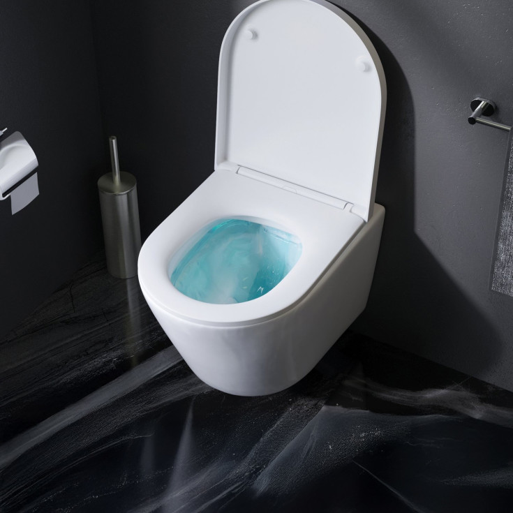 AM.PM Flash vägghängt toalettpaket, utan spolkant, vit/krom