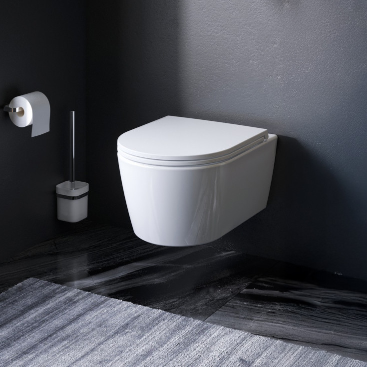 AM.PM Func vegghengt toalettpakke, uten skyllekant, hvit/krom