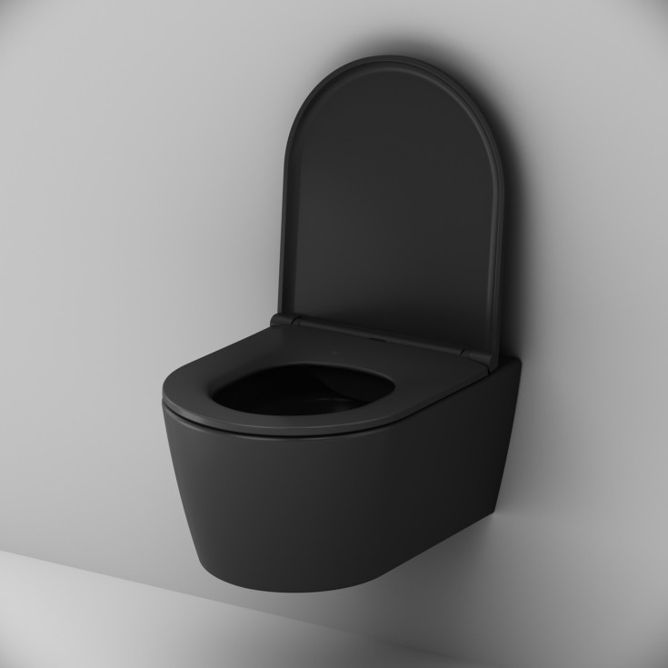 AM.PM Func vegghengt toalettpakke, uten skyllekant, matt sort