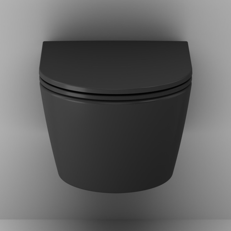 AM.PM Func vegghengt toalettpakke, uten skyllekant, matt sort