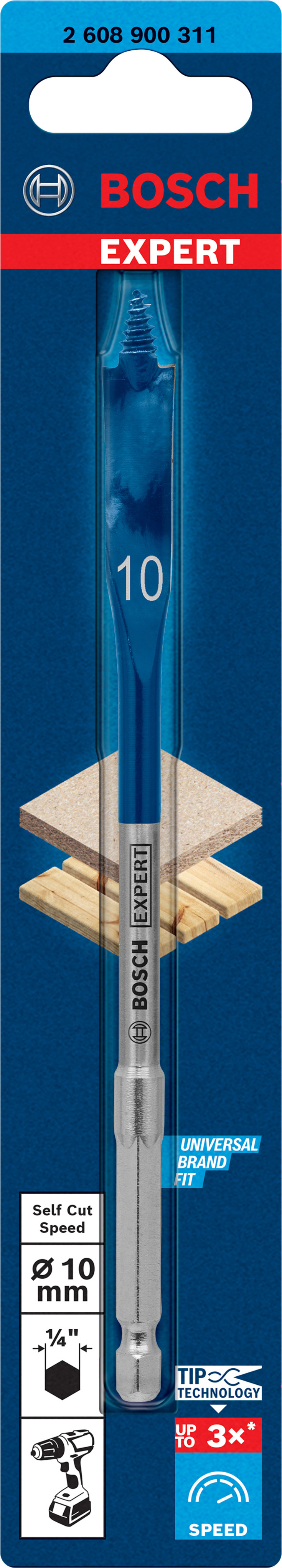 5 stk Bosch EXPERT Self Cut Speed flatbor, 10 x 152 mm