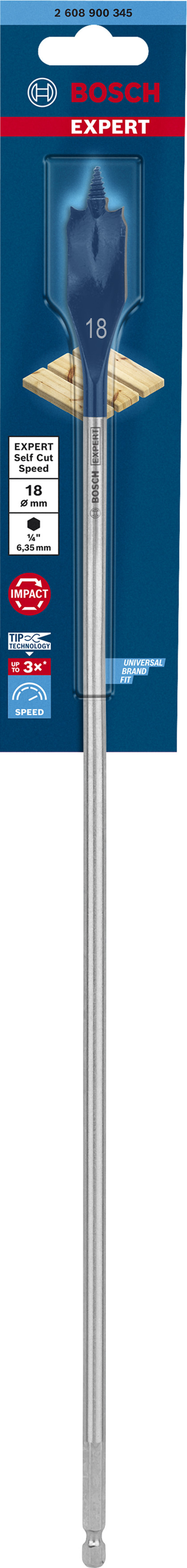 Bosch EXPERT Self Cut Speed flatbor, 18 x 400 mm