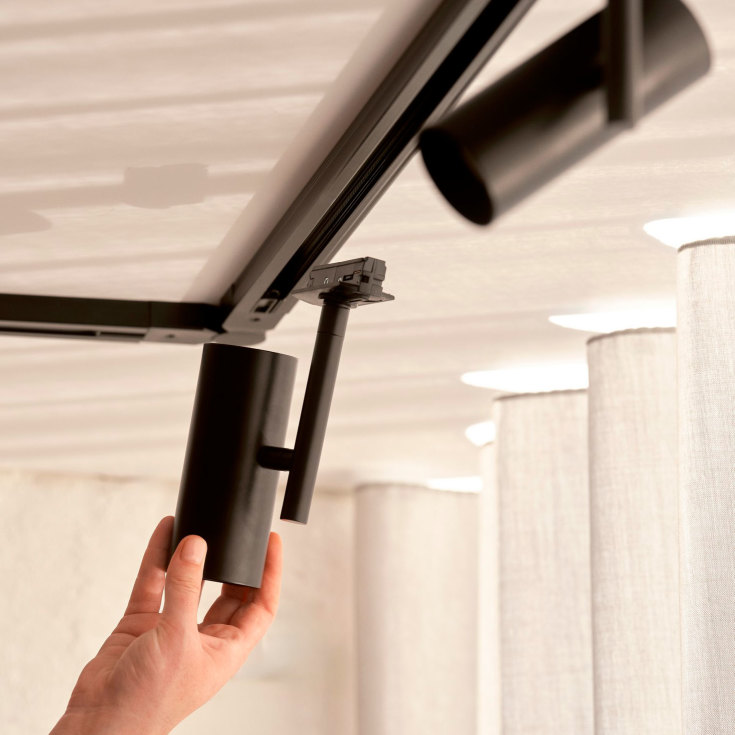 Nordlux Jerome Link 3 skinnespots + strømskinne, 1 meter, sort