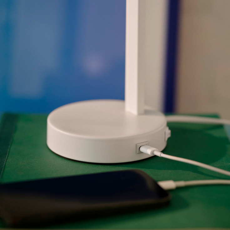 Nordlux Wilmer bordlampe med USB, hvid