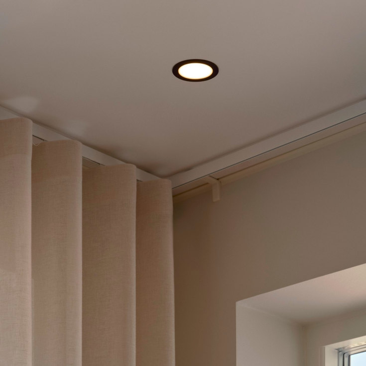 Nordlux Olea indbygningsspot, sort, 3-pak