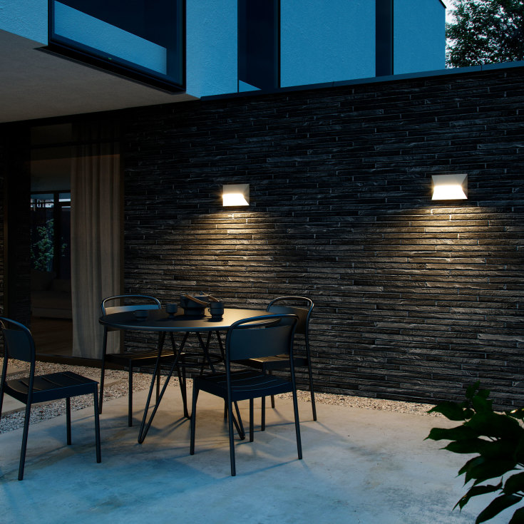 Nordlux Pontio udendørs væglampe, beige, 27 cm