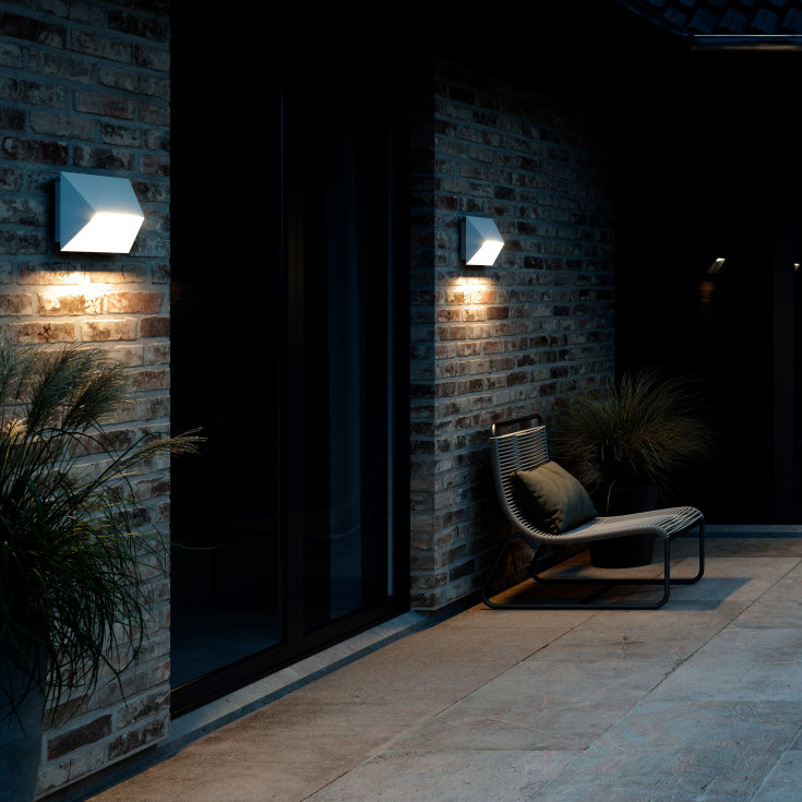 Nordlux Pontio udendørs væglampe, hvid, 27 cm