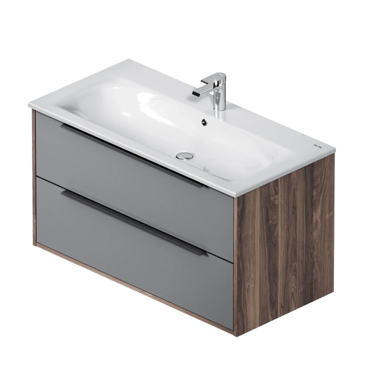 AM.PM Flash möbelpaket, 101x49,5 cm, mörk ek/matt grå