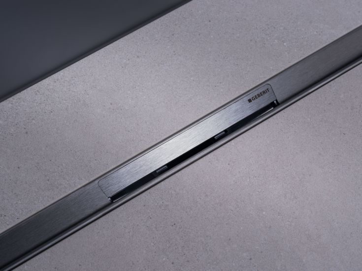 Geberit CleanLine50 afløbsarmatur, 300-900 mm, fri placering, sort krom