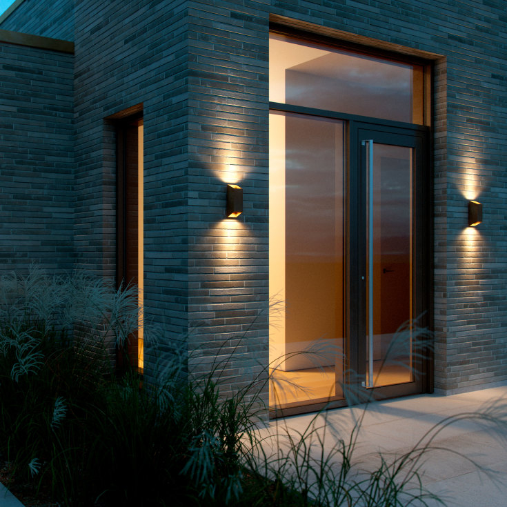 Nordlux Nico Square udendørs væglampe, rustfarvet