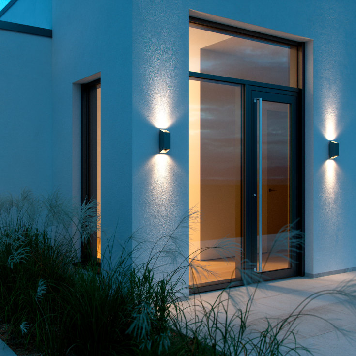 Nordlux Nico Square udendørs væglampe, antracit