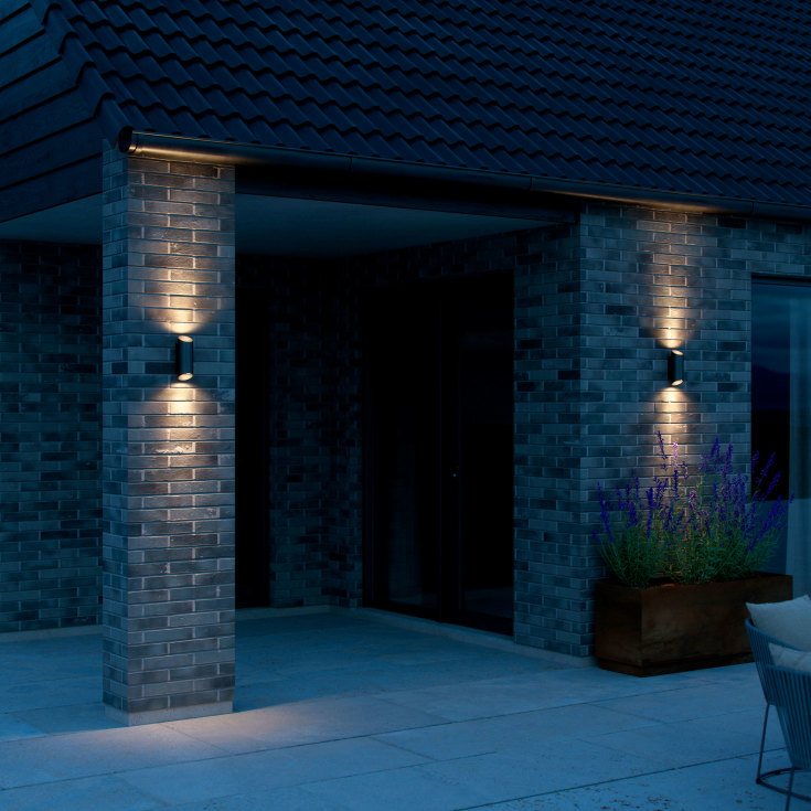 Nordlux Nico Round udendørs væglampe, sort