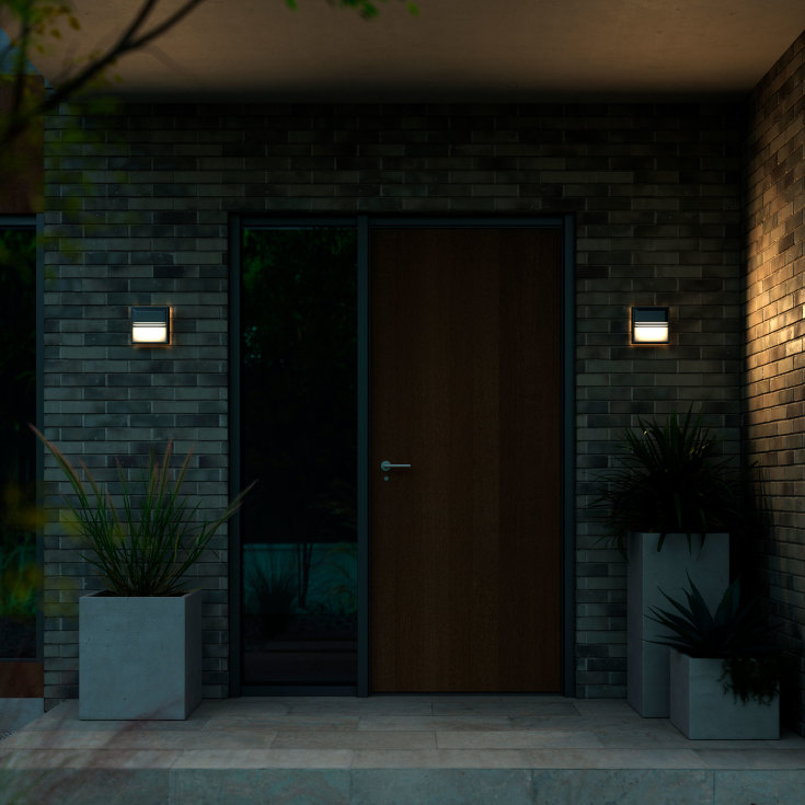 Nordlux Oliver Square utelys vegg, firkantet