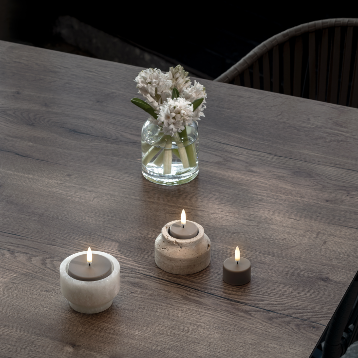 Uyuni LED telys, oppladdningsbar, beige, 2-pk