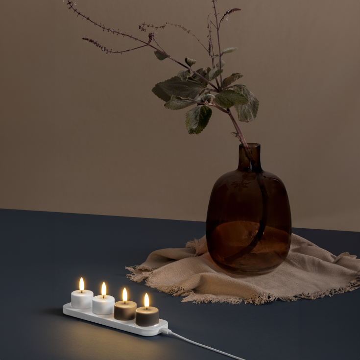 Uyuni LED telys, oppladdningsbar, beige, 2-pk