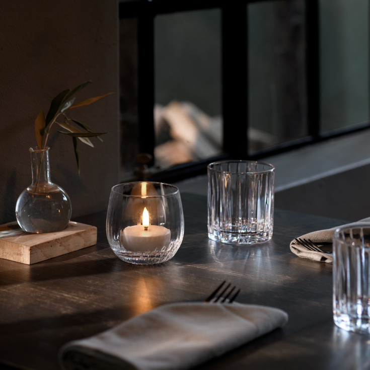 Uyuni LED telys, oppladdningsbar, beige, 2-pk