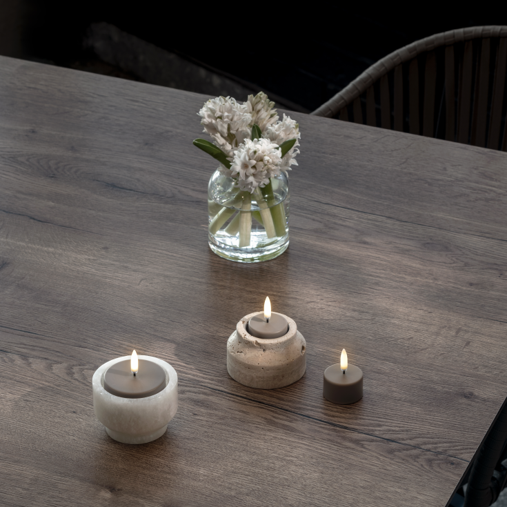 Uyuni LED telys, oppladdningsbar, beige, 2-pk