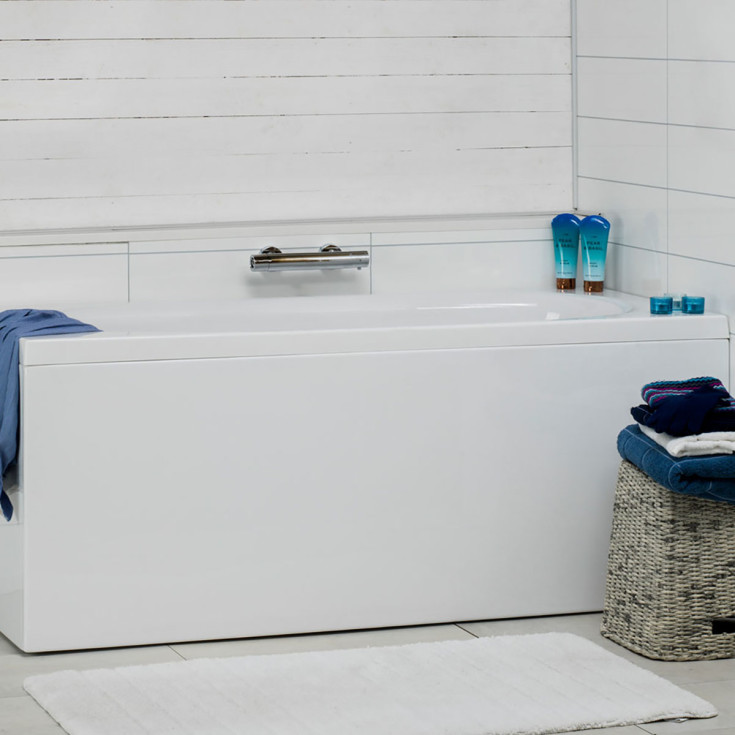 Noro Cubic badekar, venstre, 1600x700 mm, akryl, hvit