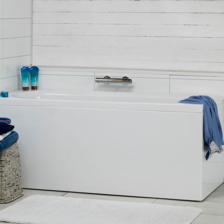 Noro Cubic badekar, høyre, 1600x700 mm, akryl, hvit