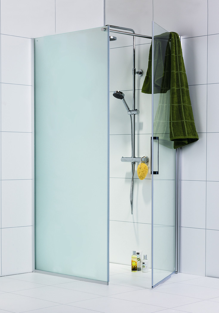 Noro Frost Concept dusjhjørne, 90x90 cm, frostet glass, aluminium profil