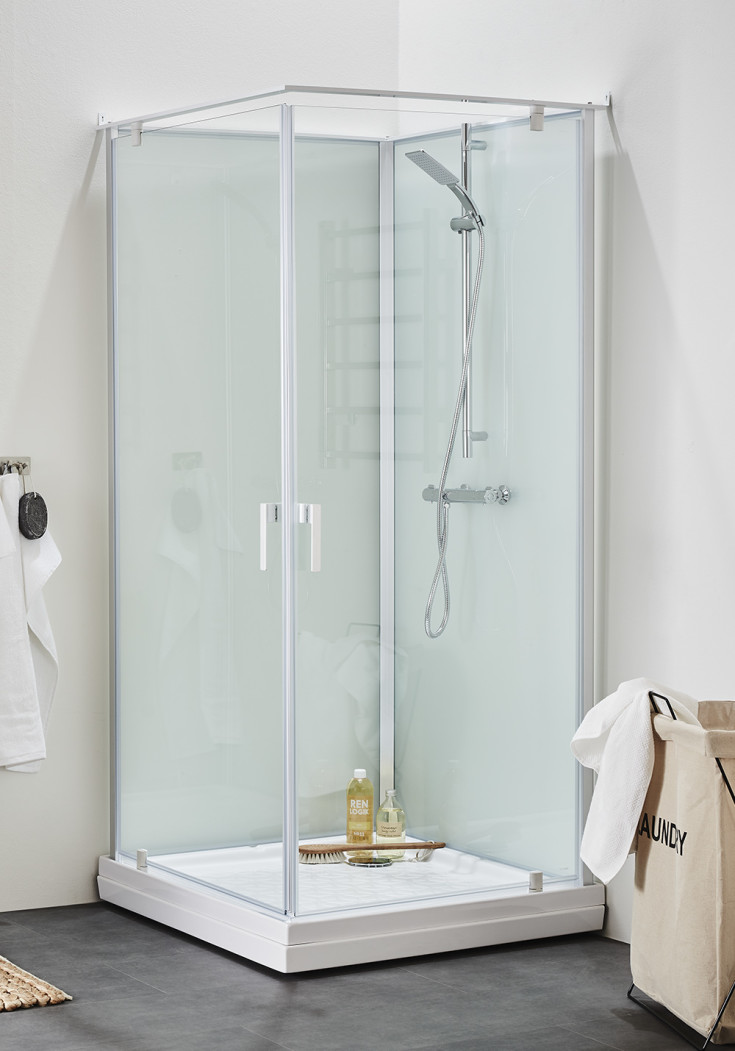 Hafa Breeze dusjkabinett, 80x80 cm klart glass, aluminium profil
