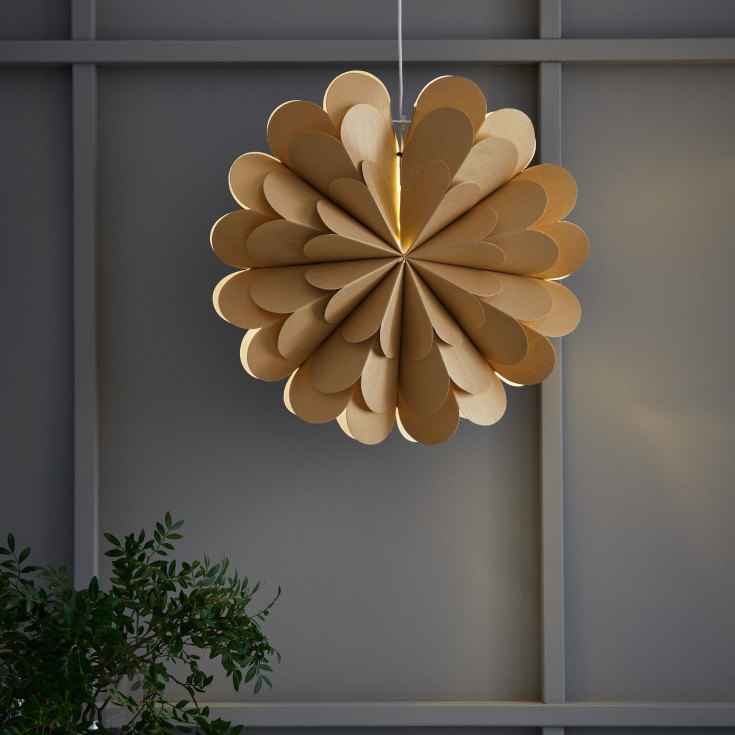 Markslöjd Maravilla julestjerne med lys, 45 cm, guld