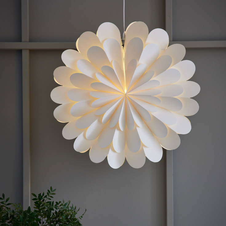 Markslöjd Maravilla julestjerne med lys, 60 cm, hvid