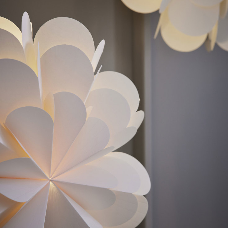 Markslöjd Maravilla julestjerne med lys, 45 cm, hvid