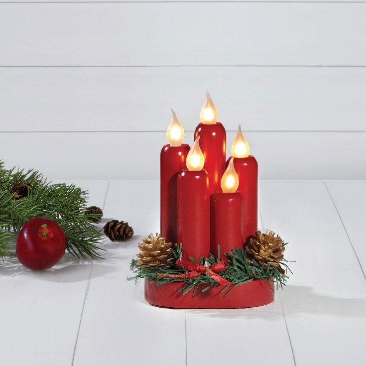 Markslöjd Hanna juledekoration med kunstige stearinlys