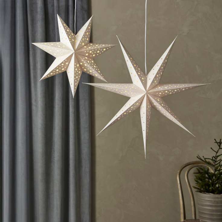 Markslöjd Blank julestjerne med lys, 75 cm, guld