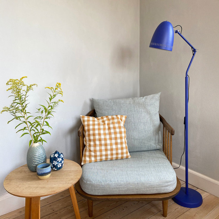 Superliving Dynamo golvlampa, mörk blå