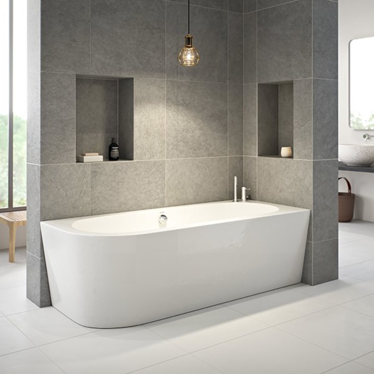 Strømberg Lago hjørne badekar, højre, 1650 x 750 mm