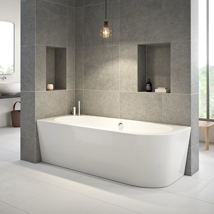 Strømberg Lago hjørne badekar, venstre, 1650 x 750 mm