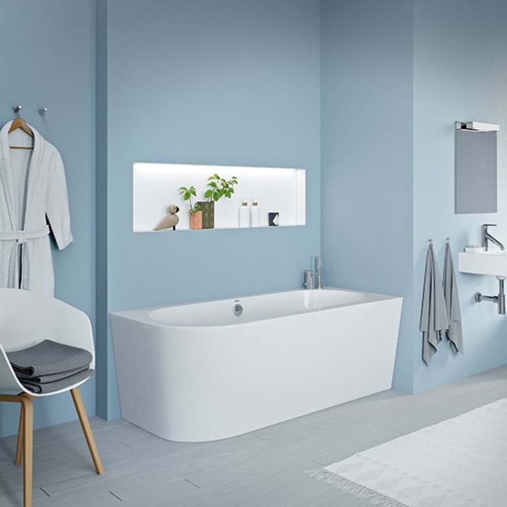 Strømberg Lago hjørne badekar, højre, 1650 x 750 mm