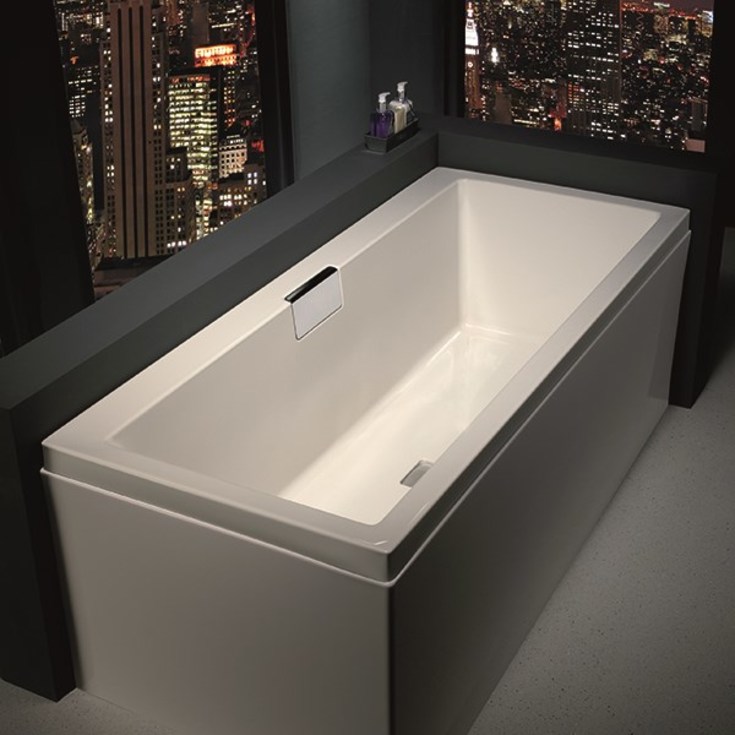 Strømberg L-panel för badkar, 1250 x 725 x 540 mm, akryl