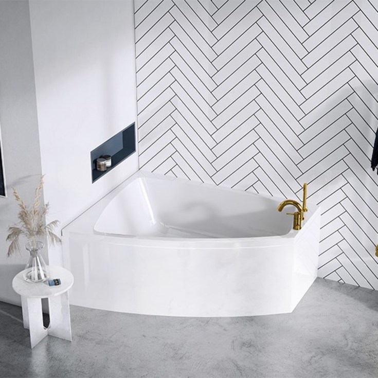 Strømberg Nordum hjørne badekar med carronit, venstre