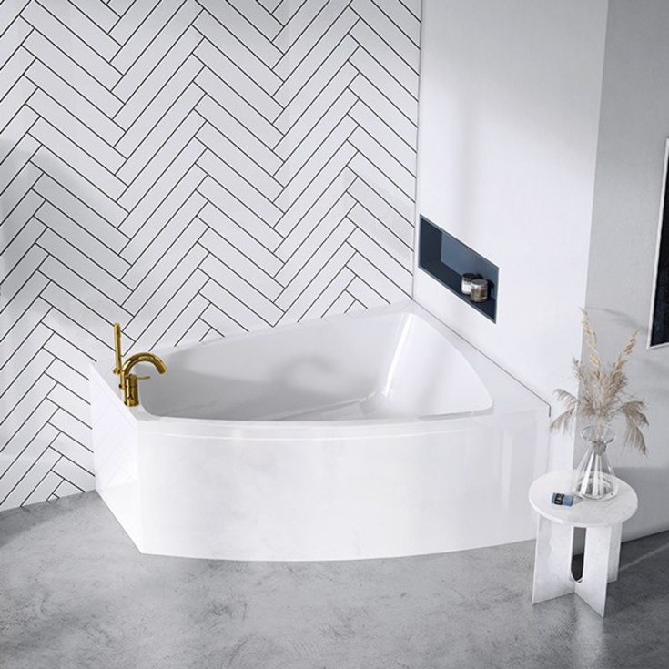 Strømberg Nordum hjørne badekar med carronite, højre