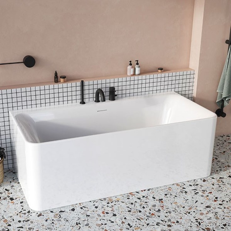 Strømberg Padua Back-To-Wall badekar, 1700 x 800 mm