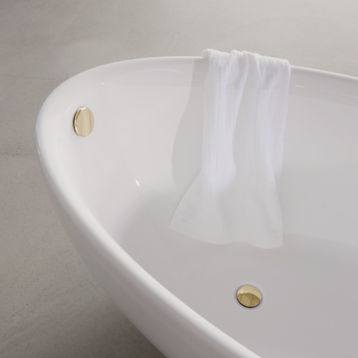 Strømberg avlopps- och bräddavloppsset med vattenlås, lackerad mässing