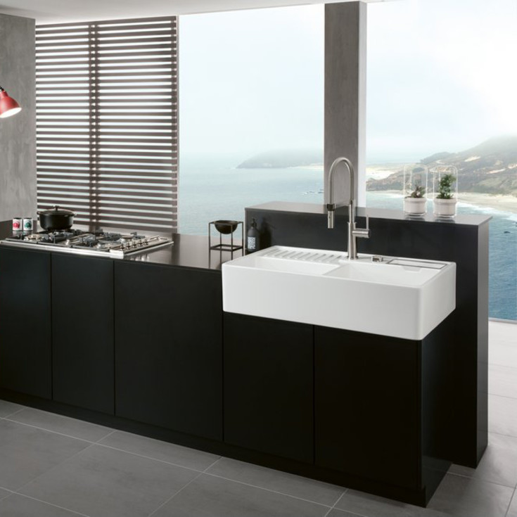 Villeroy & Boch Double Bowl kjøkkenvask, 89,5x63 cm, uten oppløft, med CeramicPlus, hvit