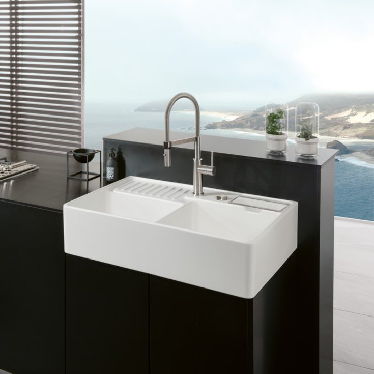 Villeroy & Boch Double Bowl kjøkkenvask, 89,5x63 cm, uten oppløft, med CeramicPlus, hvit