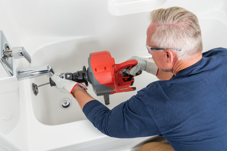 Ridgid afløbsrenser K-46 SinkSnake, 18 V/2,5 Ah og lader