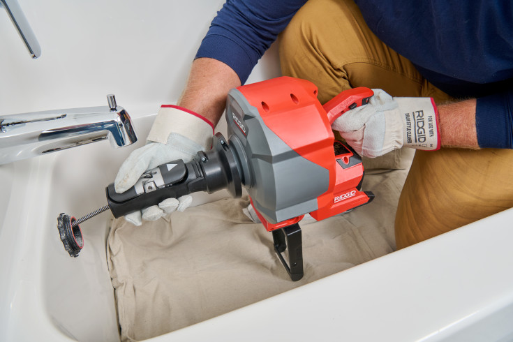 Ridgid afløbsrenser K-46 SinkSnake, 18 V/2,5 Ah og lader