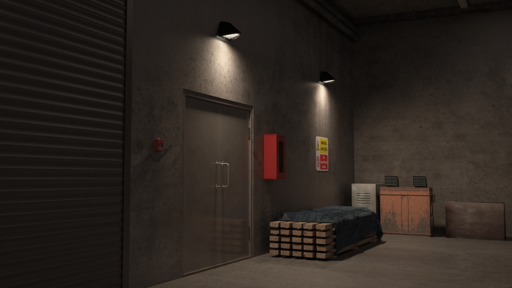 WOLF vegg 18/20/30W 3K/4K IP65 IK10 grå asym lysfordeling