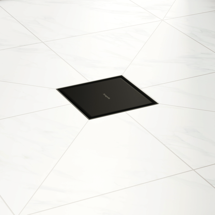 Hansgrohe Raindrain Point komplett golvbrunn 150 mm, mat svart